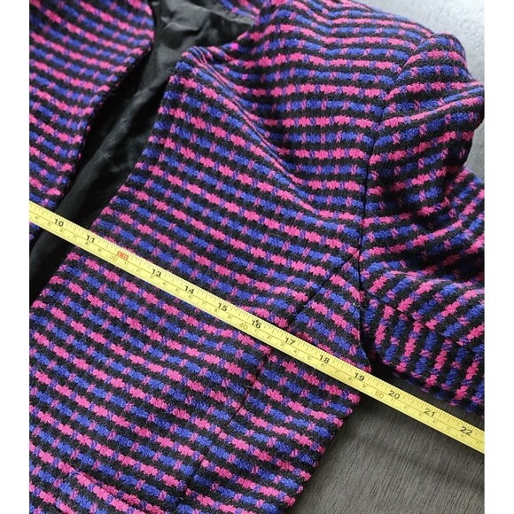 Talbots Petites Worsted Wool Pink Purple Open Front Tweed Blazer Size 6P VTG - Picture 5 of 9
